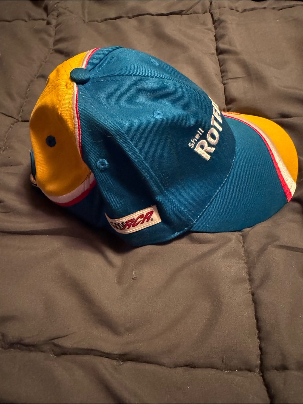 Blue and Yellow Racing Cap with Shell Logo - Picture 5 of 6